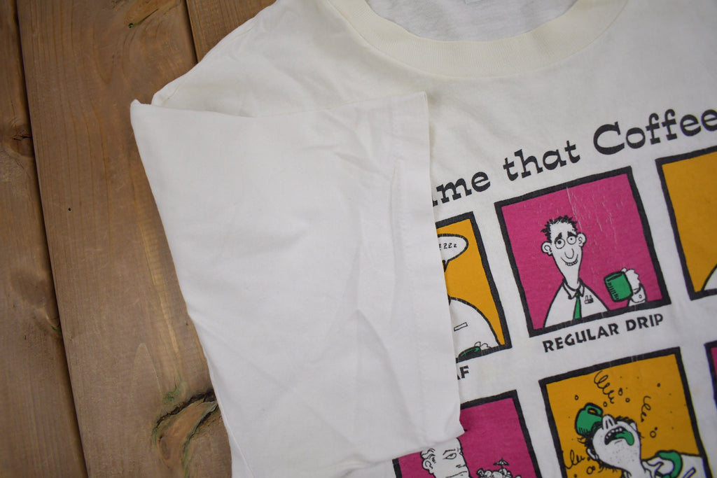 Vintage 1990s Name That Coffee Graphic T Shirt