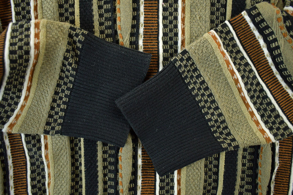 Vintage 1990s Knit Abstract 3D Pattern Crewneck Sweater