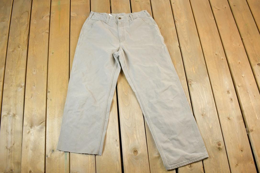 Vintage 1990s Tan Carhartt Denim Work Jeans Size 32 x 24