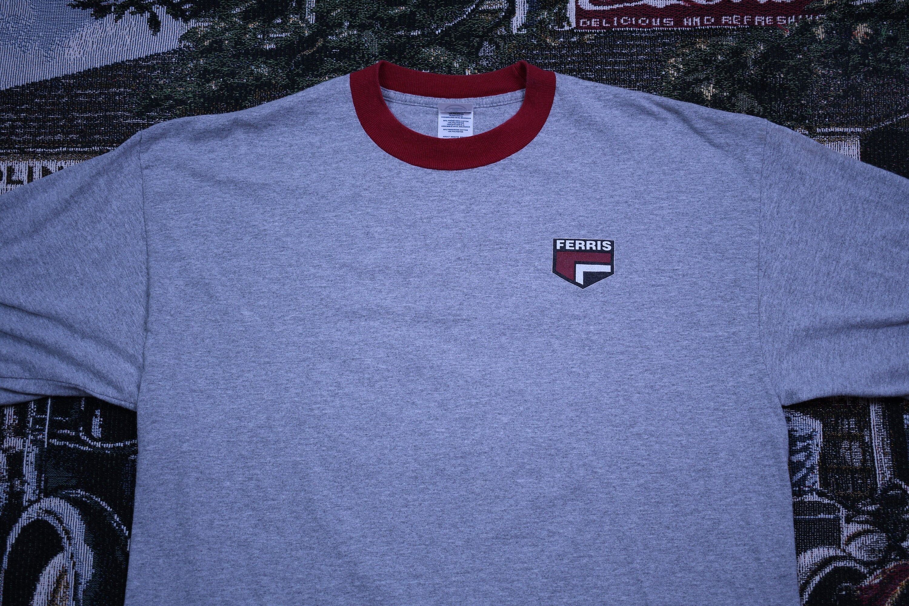 Vintage 1990s Ferris Lawnmower Graphic Ringer T-Shirt