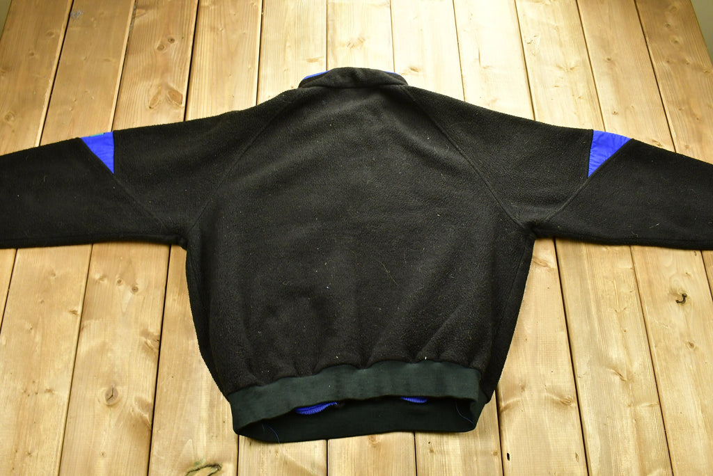 Vintage 1990s Eddie Bauer Quarter Zip Fleece Sweater Made In USA