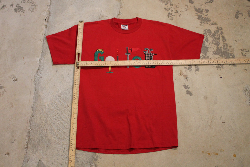 Vintage 1990s Golfer Graphic Golfing Theme T Shirt
