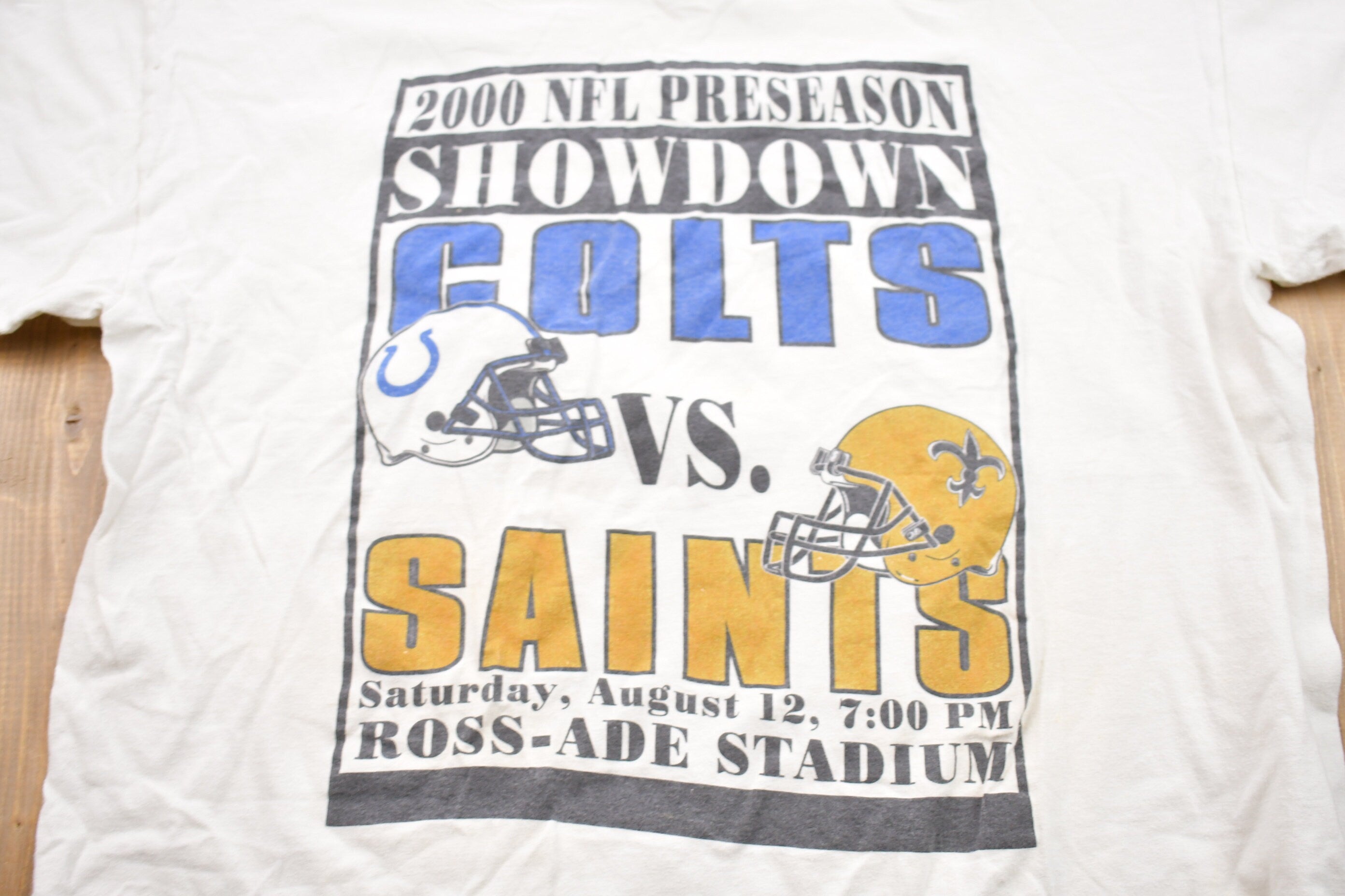 Vintage 2000 Champion NFL Colts Vs Saints Graphic T-Shirt