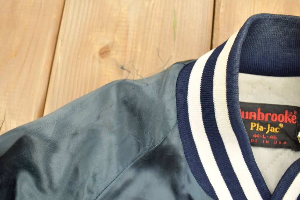 Vintage 1990s Dunbrooke Lake Mills Iowa Satin Bomber Jacket  Snap Button  Streetwear  Souvenir Jacket  Made In USA  Streetwear  Iowa