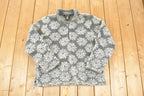 Vintage 1990s Denim And Co AOP Floral Quarter Zip Fleece Outdoorsman Sweater Women's L