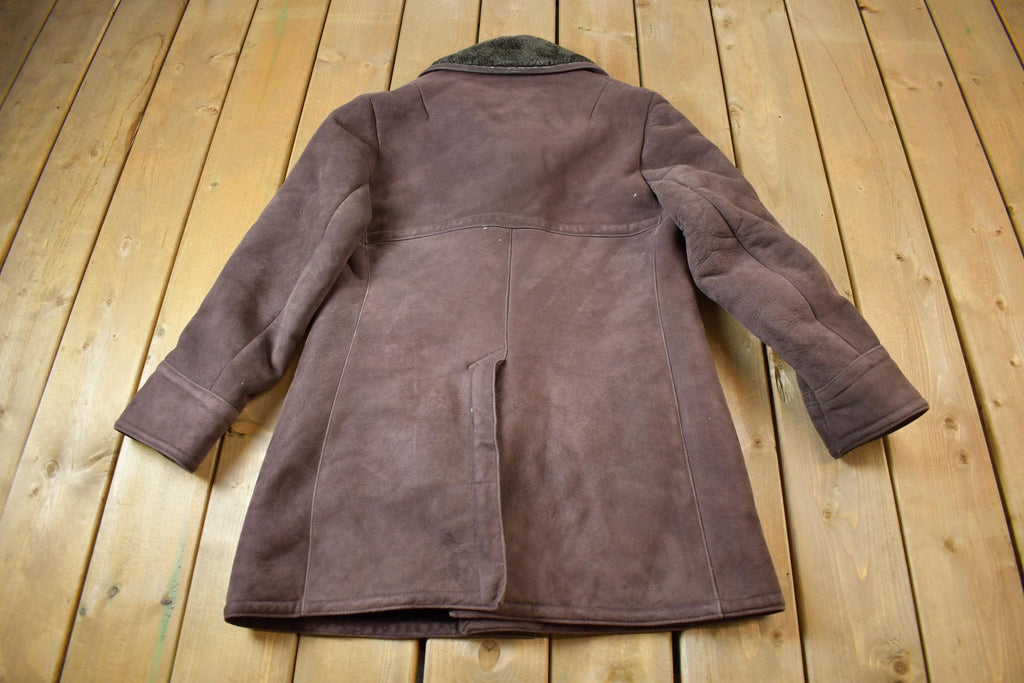 Vintage 1980s Double Breasted Full Shearling Jacket - Made in England