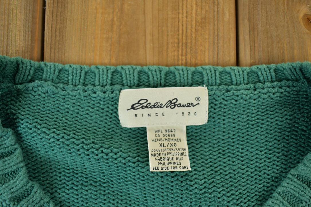 Vintage 1990s Eddie Bauer Knit V Neck Sweater