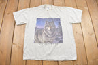 Vintage 1990s Silhouette Wolf Graphic T Shirt