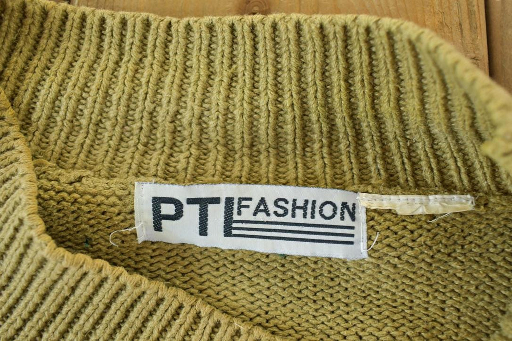 Vintage 1990s PTI Fashion Knit Abstract Pattern Crewneck Sweater