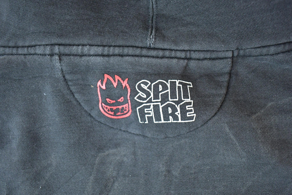 Vintage 1990s Spitfire Wheels Hoodie Skateboarding Sweatshirt