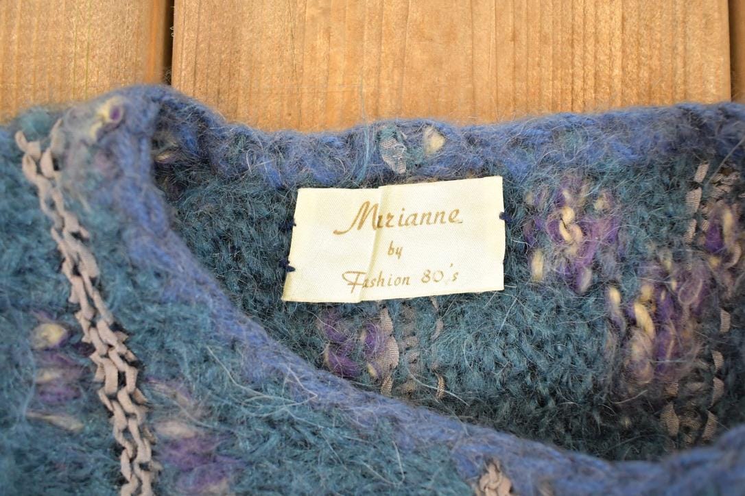 Vintage 1980s Mariannes Knit Crewneck Sweater Vest Women's M