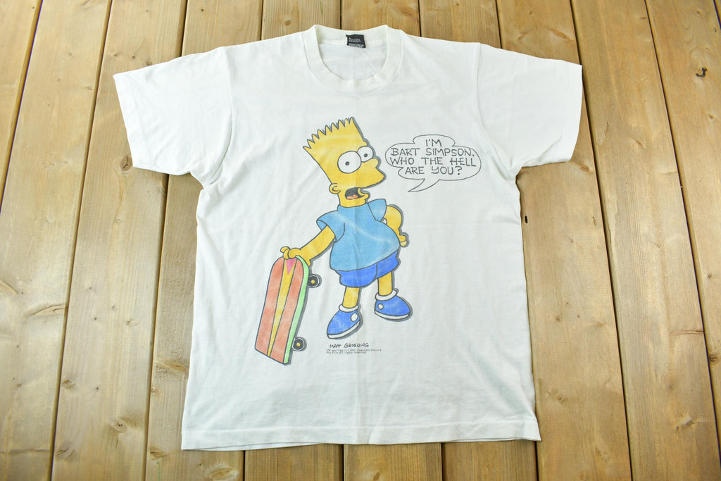 Vintage 1998 Bart Simpson Skateboard Graphic T Shirt