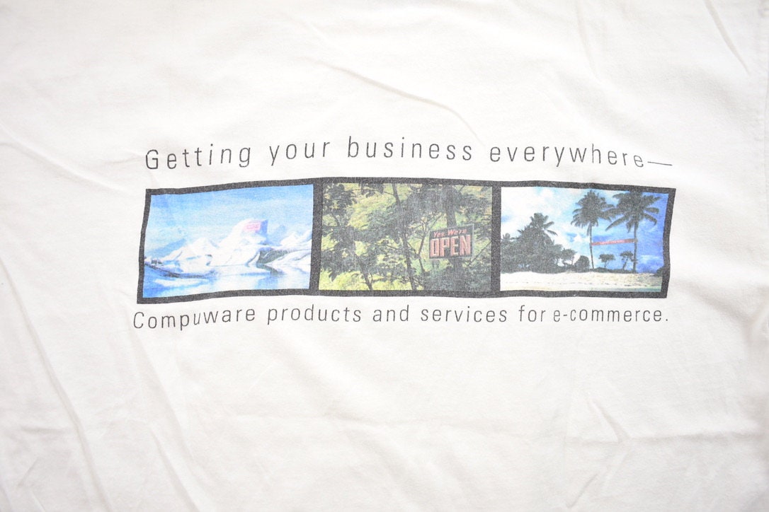Vintage 1990s Compuware E-Commerce Graphic T-Shirt