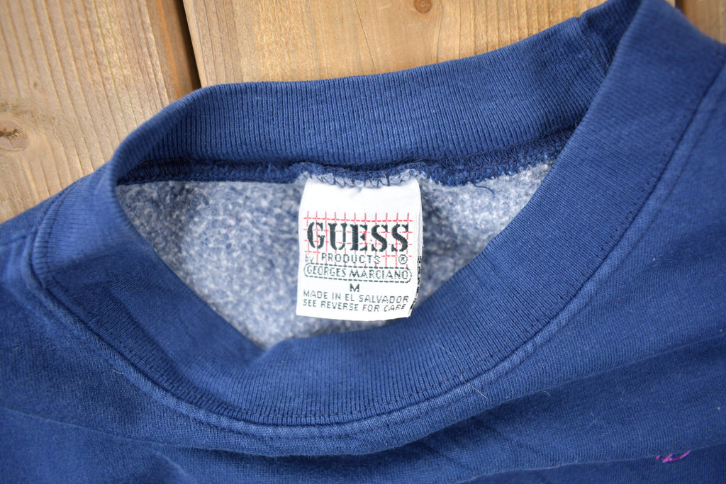 Vintage 1990s Guess University Lacrosse Squad Embroidered Crewneck Sweatshirt