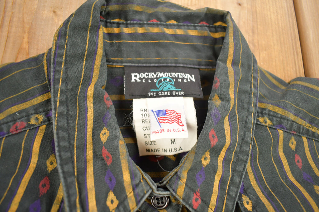 Vintage 1990s Rocky Mountain Clothing Striped Button Up Shirt