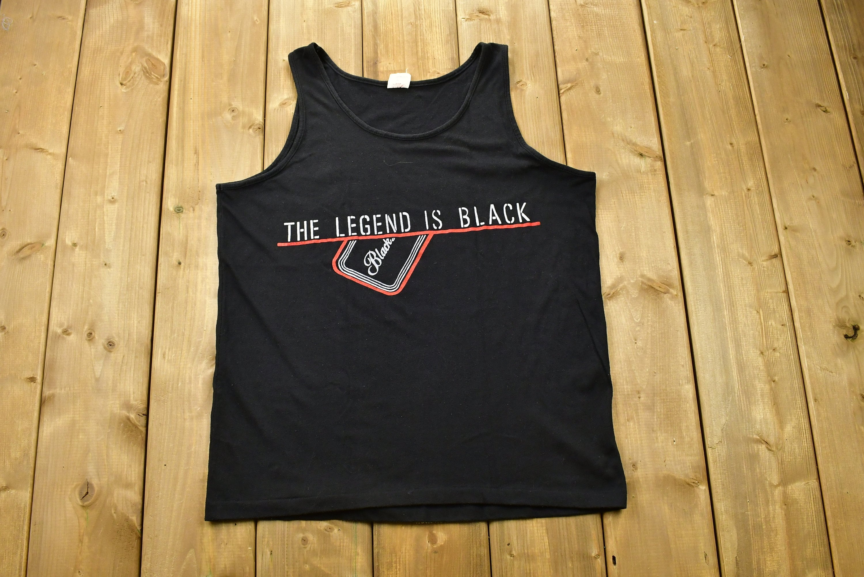 Vintage 1990's Black Ice The Legend Is Black Tank Top Shirt