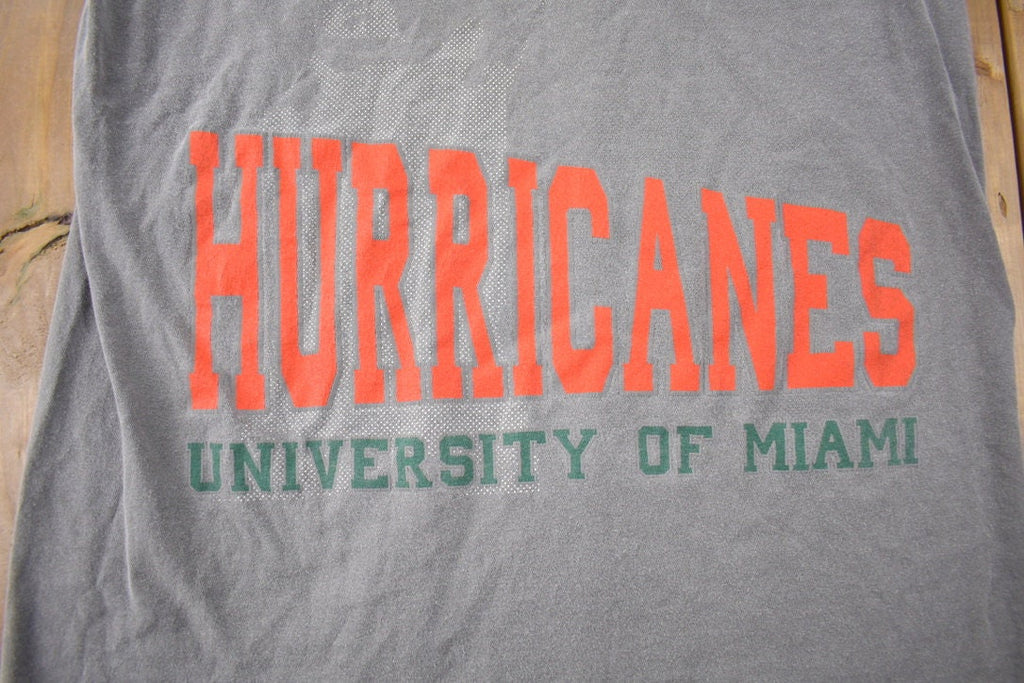 Vintage 1990s University Of Miami Hurricanes Collegiate Graphic T-Shirt Size XL