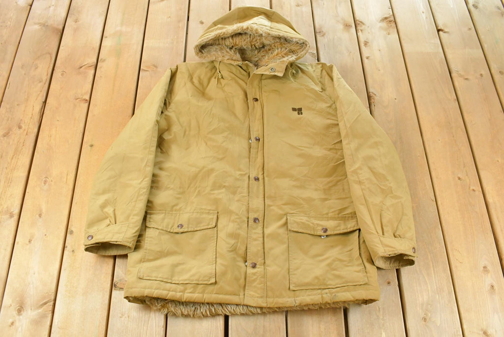 Vintage 1970s Upstream Faux Fur Lined Parka Jacket Men's Large