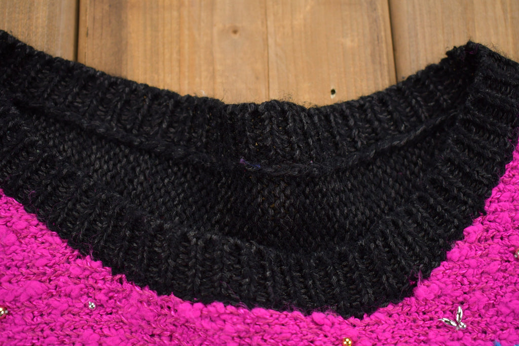 Vintage 1990s Ribbon Graphic Knitted Sweater