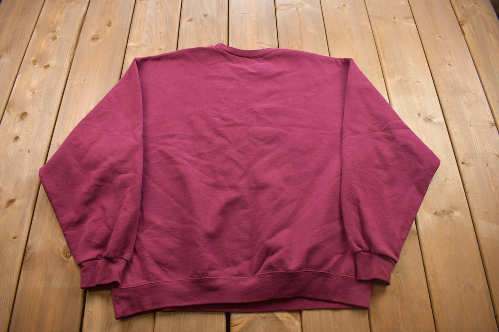 Vintage 1990s Blank Maroon Crewneck Sweatshirt