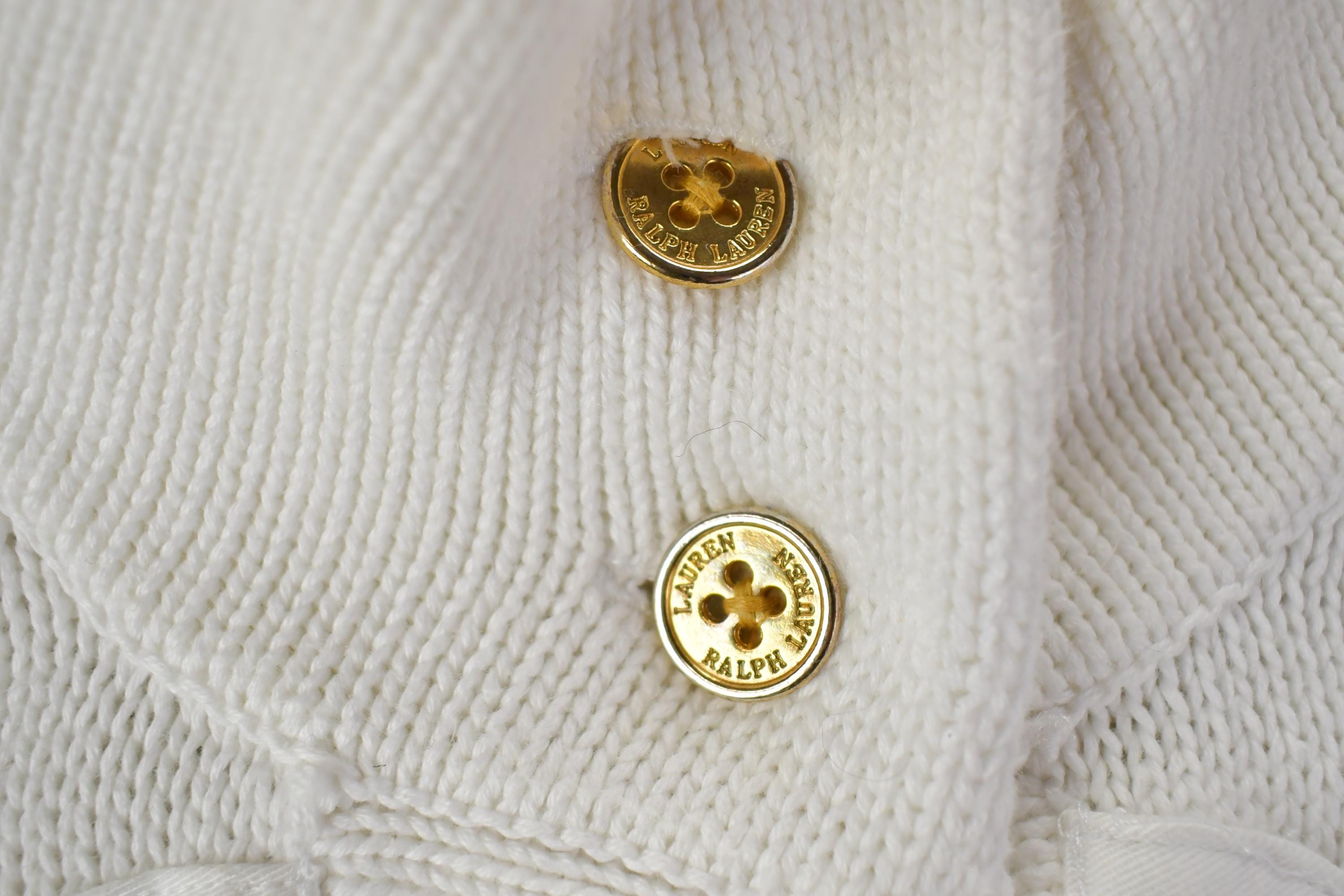 Vintage 1990s Lauren Ralph Lauren Boating Yacht Knit Button Up Sweater