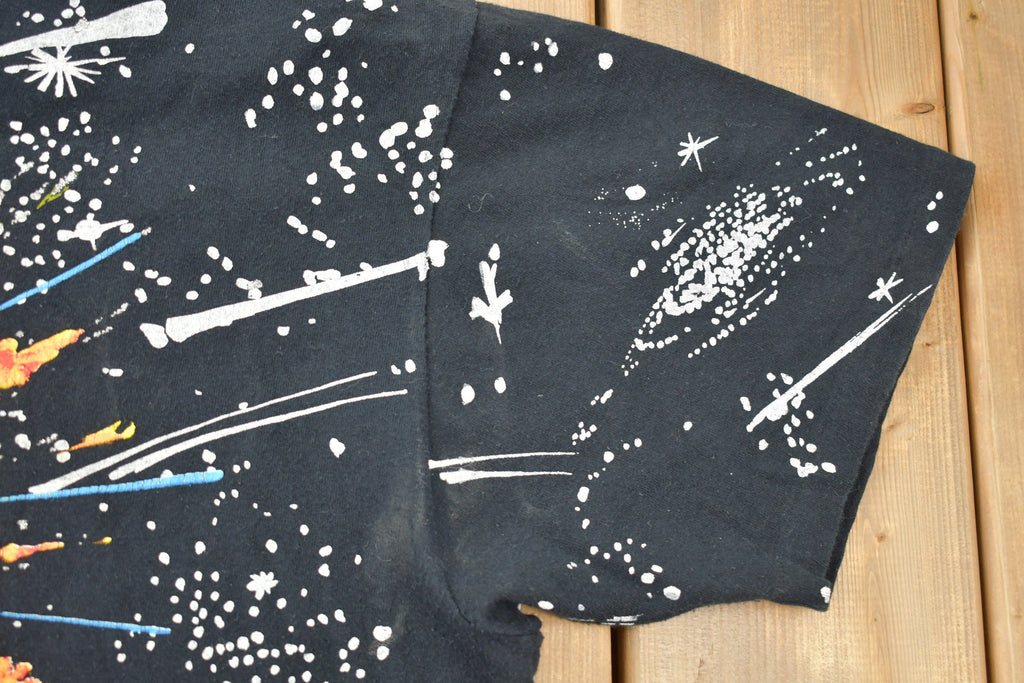 Vintage 1990s Star Wars Star Tours Disney All Over Print Graphic T-shirt