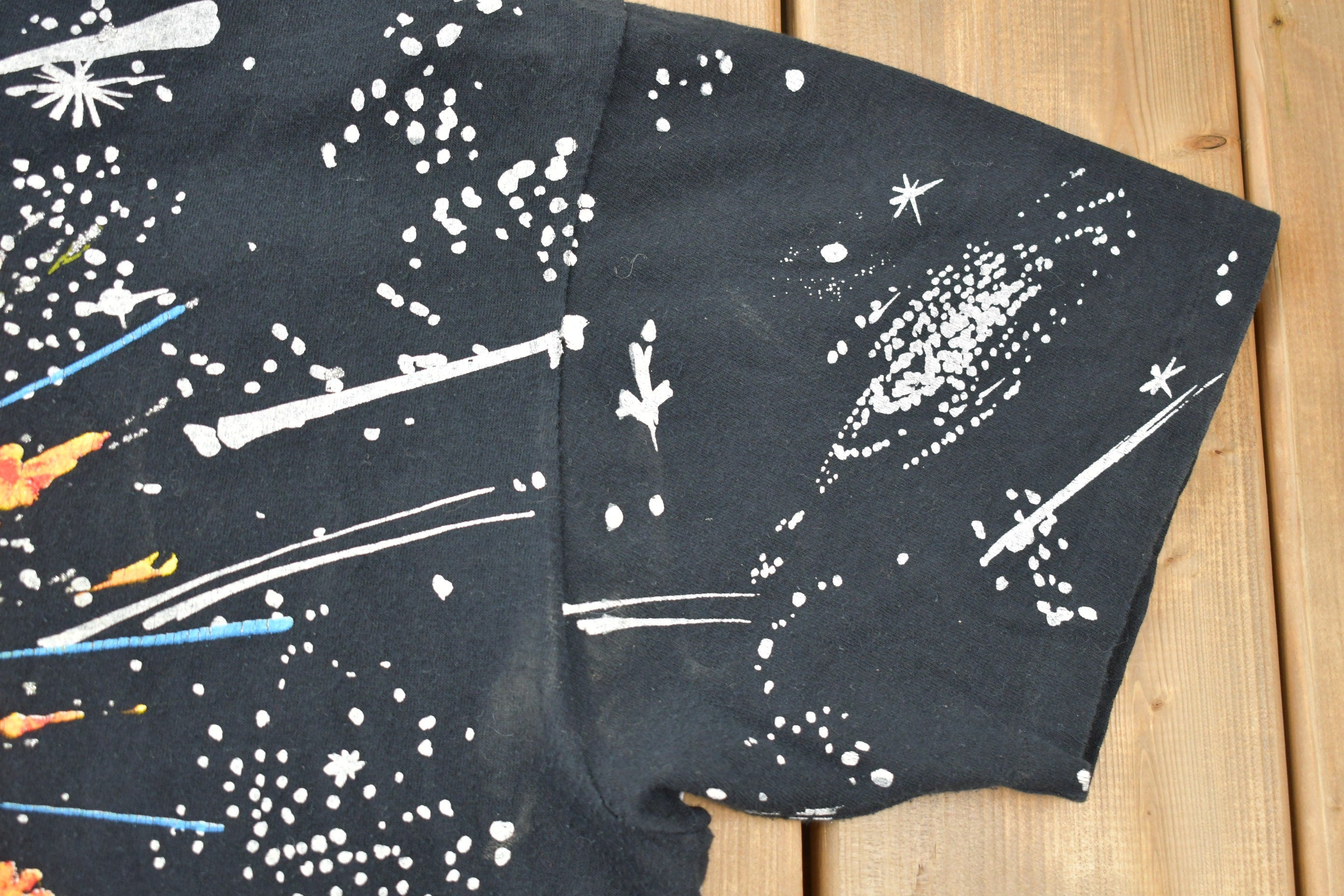 Vintage 1990s Star Wars Star Tours Disney All Over Print Graphic T-shirt