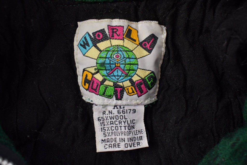 Vintage 1980s World Culture Plaid Wool Shacket