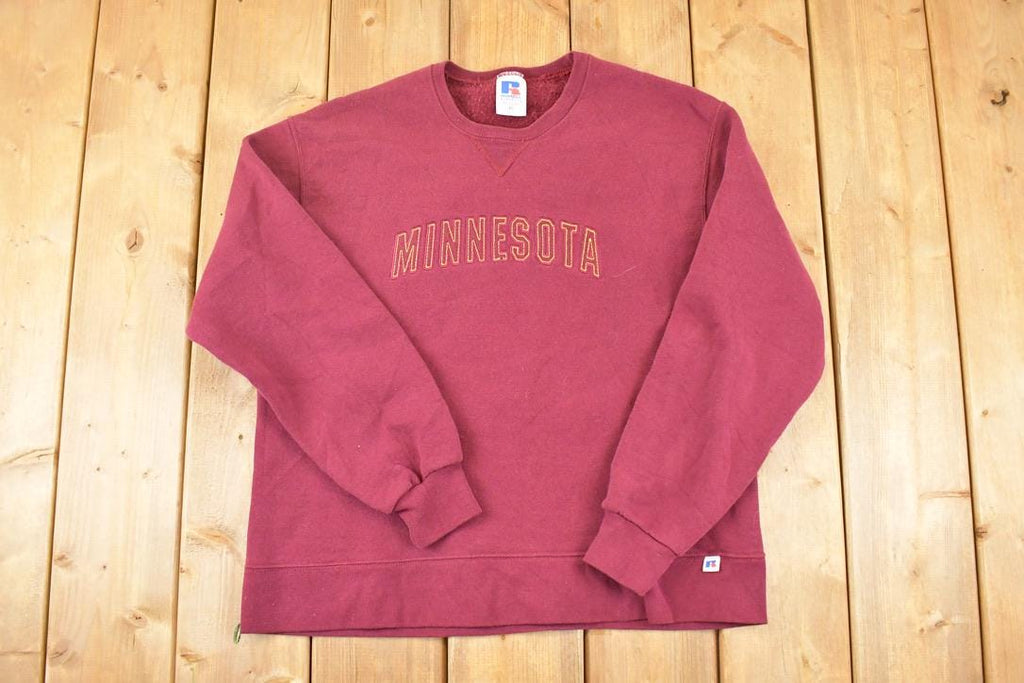 Vintage 1990s Russell Minnesota Embroidered University Crewneck Sweater Womens XL