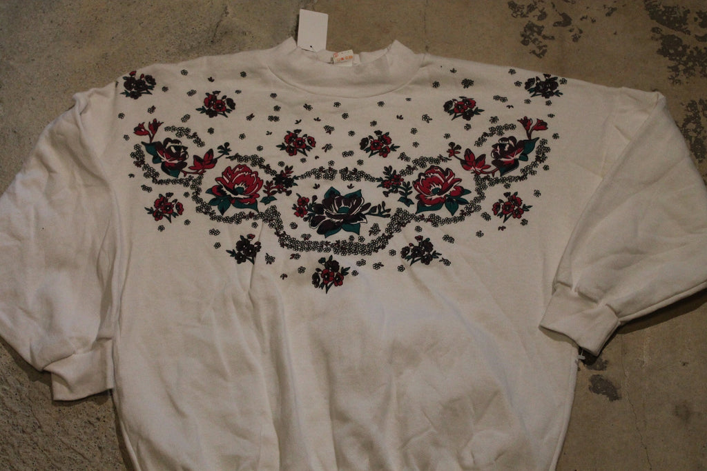 Vintage 1990s Flower Graphic Crewneck