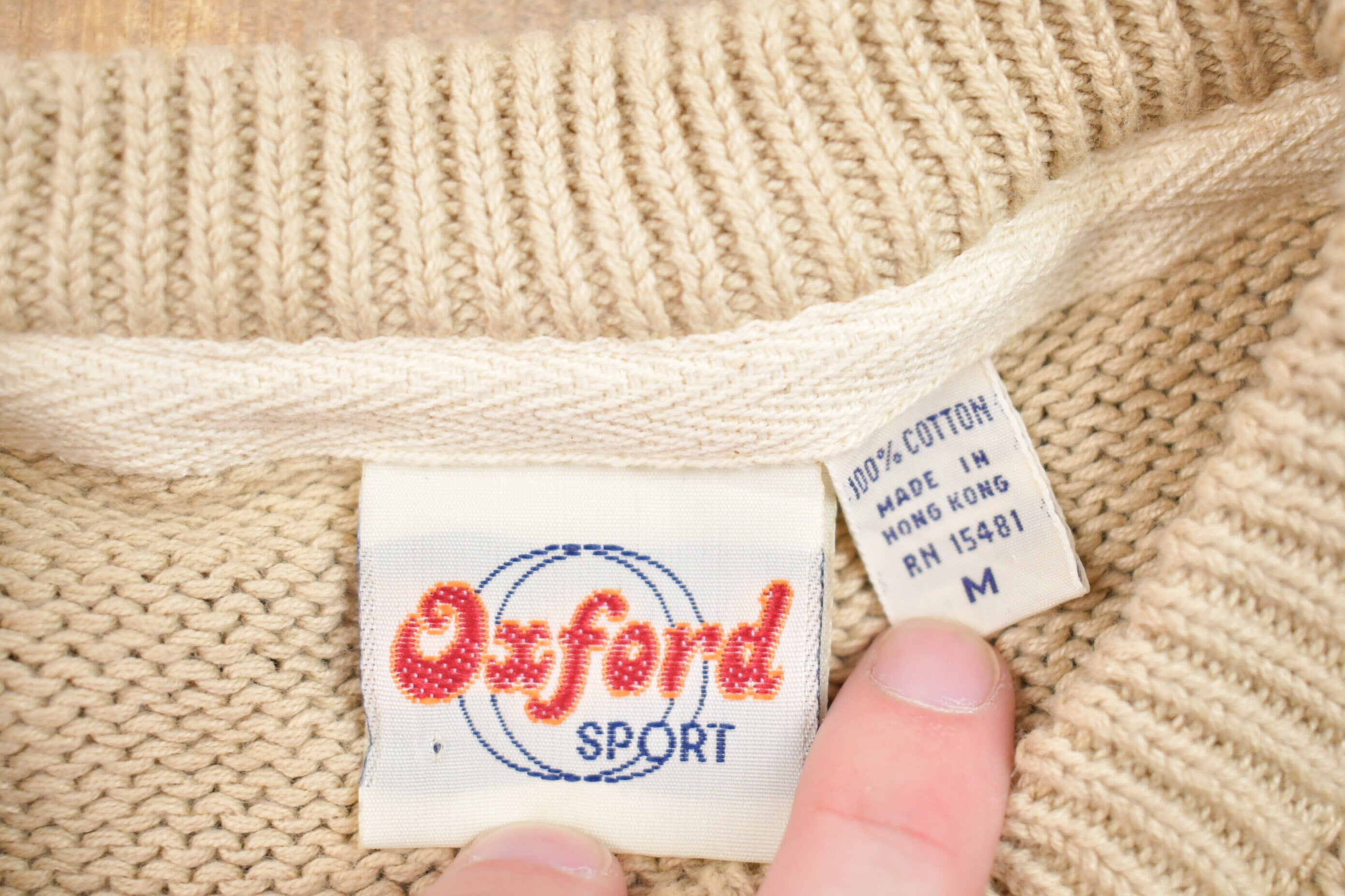 Vintage 1990s Oxford Striped Knitted Crewneck Sweater