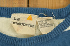 Vintage 1990s Liz Claiborne Striped Knitted Short Sleeve Vest / Cute / 90s / Knitted Vest / Pocket Shirt / Stripy / Beach Wear