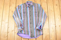 Vintage 1990s Wrangler Striped Rodeo Button Up Shirt Men's L