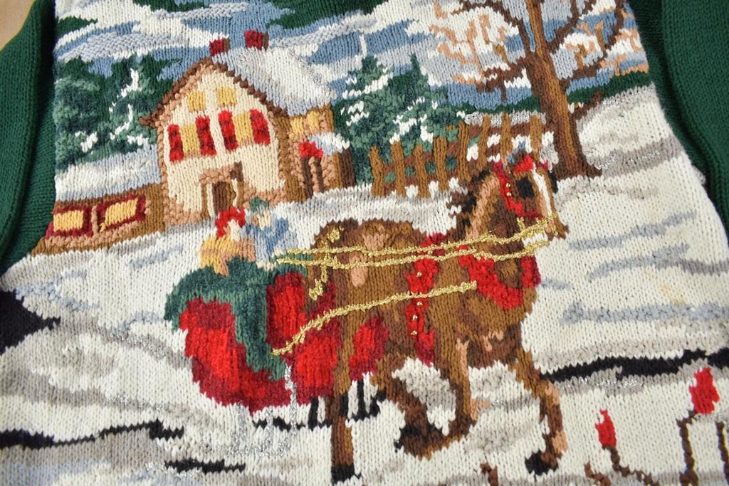 Vintage 1990s Stefano Basics Christmas Theme Knit Crewneck Sweater