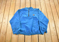 Vintage 1980s Surf Style Windbreaker Quarter Zip Jacket
