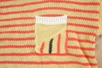 Vintage 1980s Gloria Vanderbilt Knit Colour Block Button Up Shirt Womens M