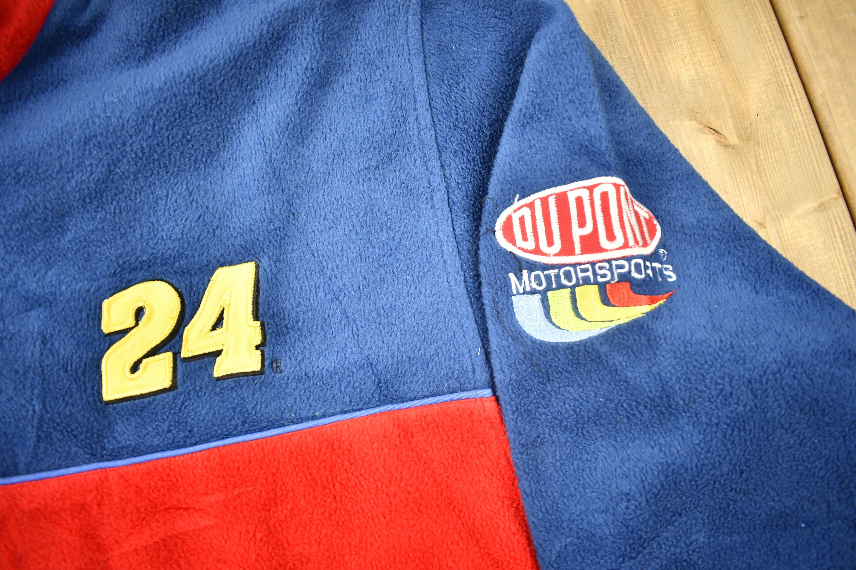 Vintage 1990s Jeff Gordon Nascar Quarter Zip Fleece Sweater  Sportswear  Color Block  Streetwear  Athleisure  Embroidered