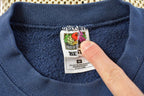 Vintage 1990s Fruit Of The Loom Blank Blue Crewneck Sweatshirt Mens M