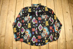 Vintage 1990s Rafter Native American All Over Print Western Style Button Up Shirt
