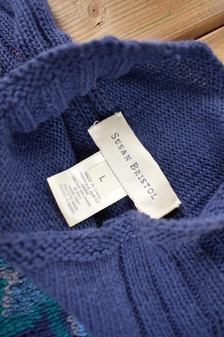 Vintage 1990s Susan Bristol Floral KnitSweater