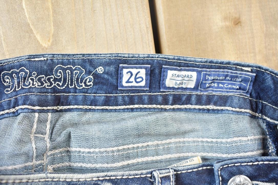 Vintage Y2K Miss Me Bedazzled Low Rise Jeans Size 26x31