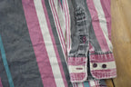 Vintage 1990s Graphic Button up Striped T-Shirt