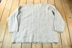 Vintage 1990s Weekend Edition Grey Cable Knit Cardigan Sweater