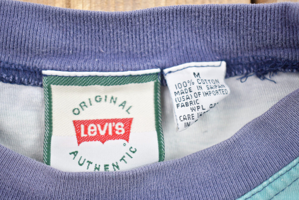 Vintage 1990s Levi Straus Striped Graphic T Shirt
