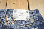 Vintage Y2K Miss Me Bedazzled Low Rise Jeans Size 26x32