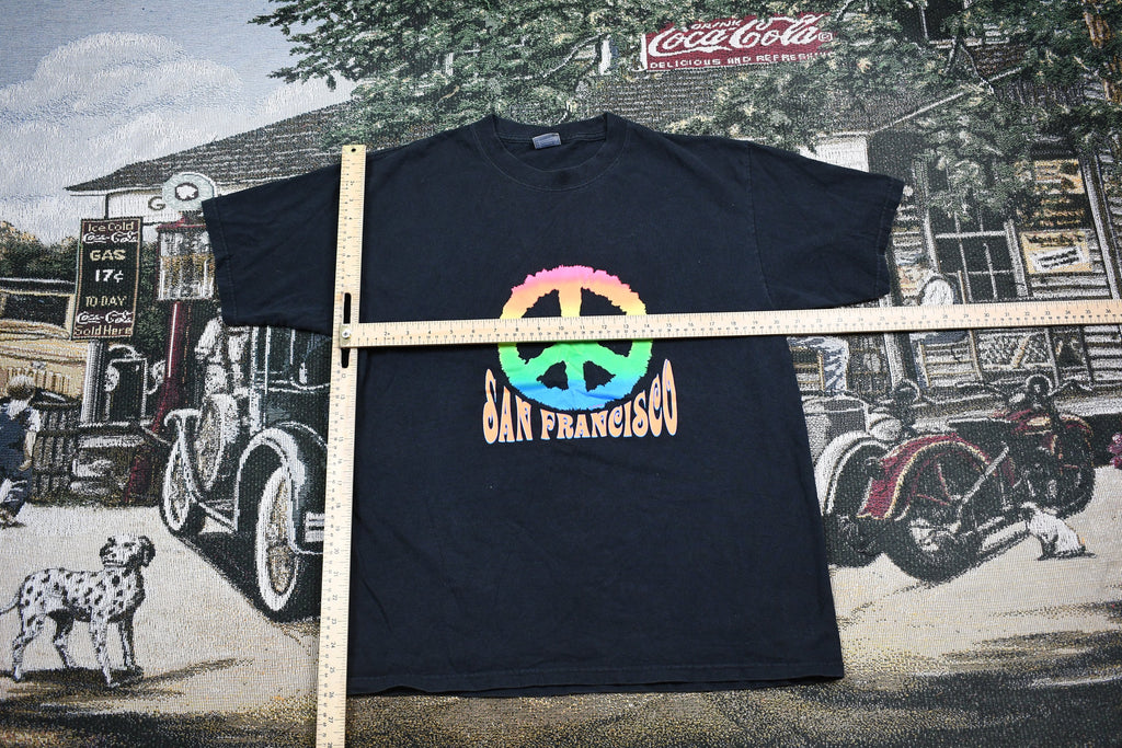 Vintage 1990s San Francisco California Peace Graphic T Shirt 90s Streetwear Fashion
