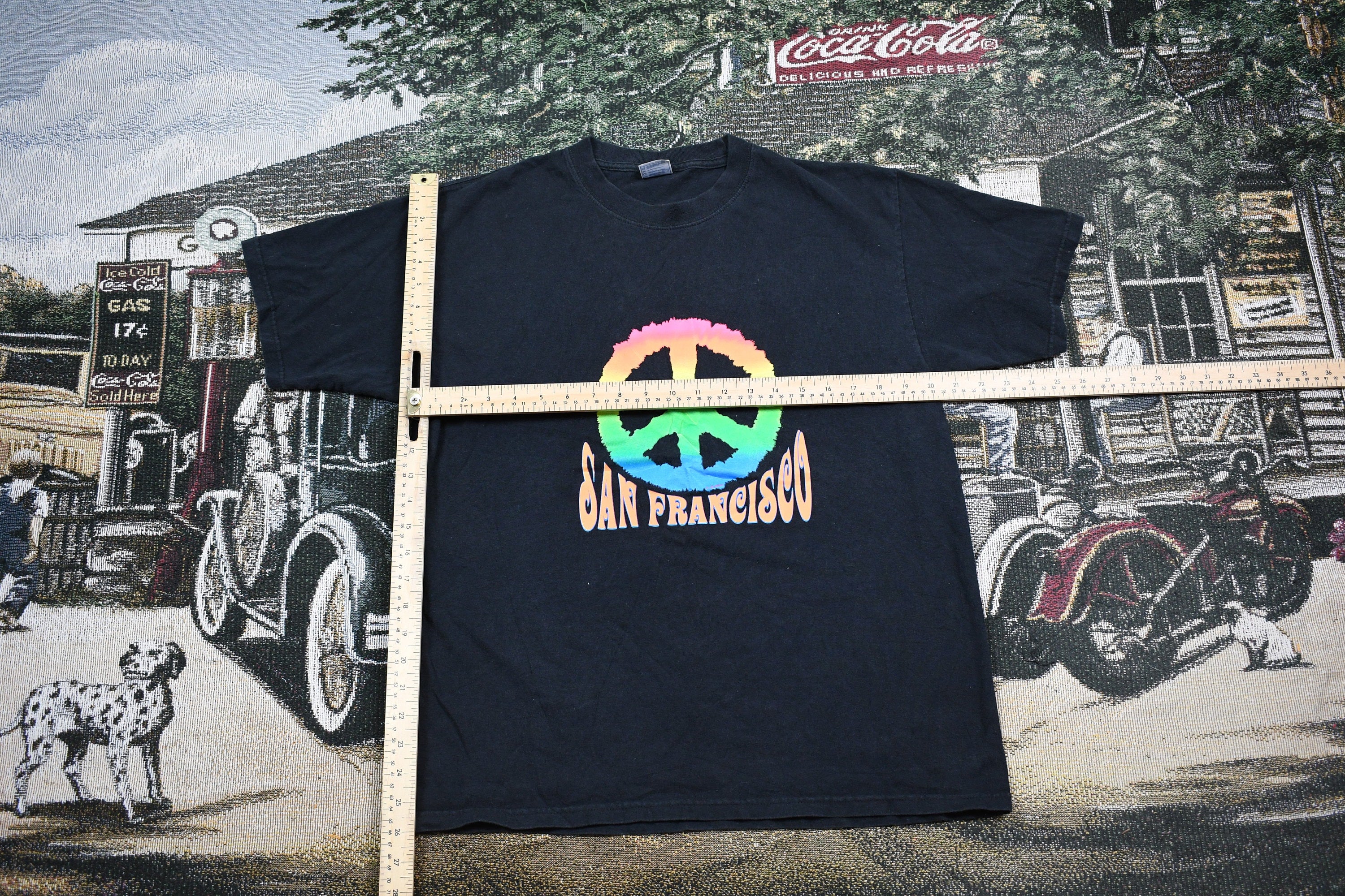 Vintage 1990s San Francisco California Peace Graphic T Shirt 90s Streetwear Fashion