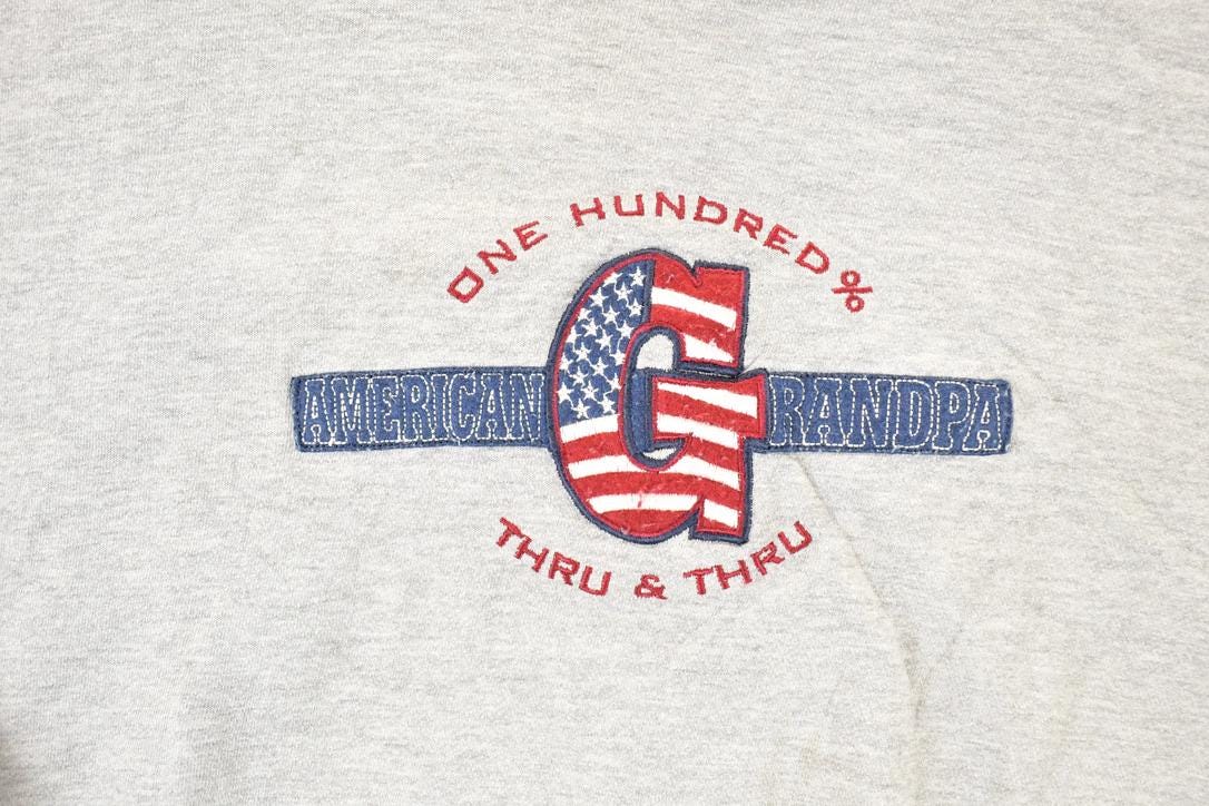 Vintage 1990s American Grandpa One Hundred Thru And Thru Crewneck Sweatshirt Men's XLT