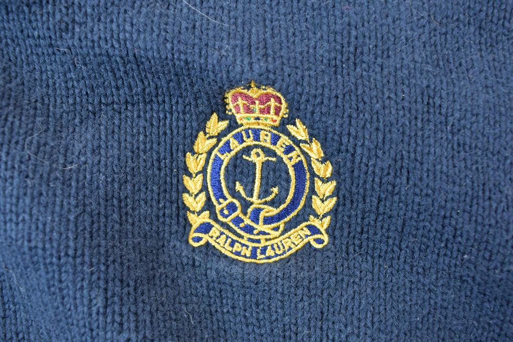 Vintage 1990s Lauren Ralph Lauren Quarter Zip Knit Mock Neck Sweater