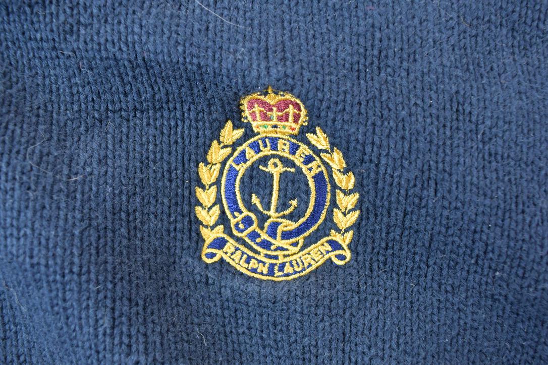 Vintage 1990s Lauren Ralph Lauren Quarter Zip Knit Mock Neck Sweater